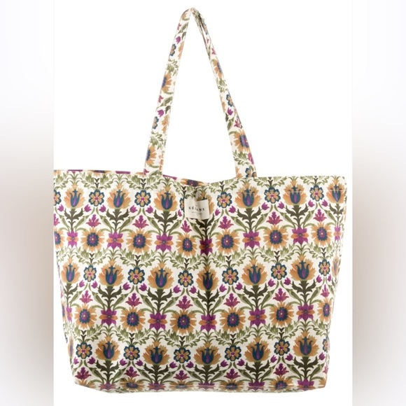 Sezane Multicolor Floral canvas Tote Bag - Picture 1 of 4